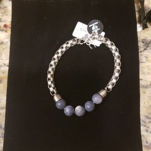 BLACKJACK MEN’S STAINLESS-STEEL BLUE BEAD